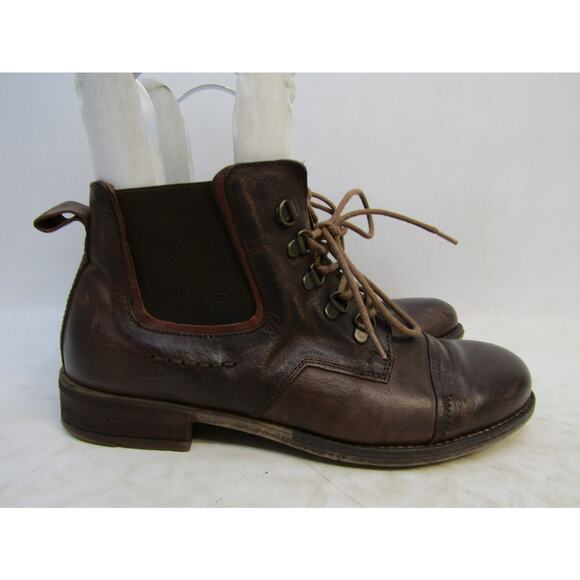 Josef Seibel Womens Size 40 EUR Brown Leather Lace Up Ankle Boots Booties - Picture 3 of 11